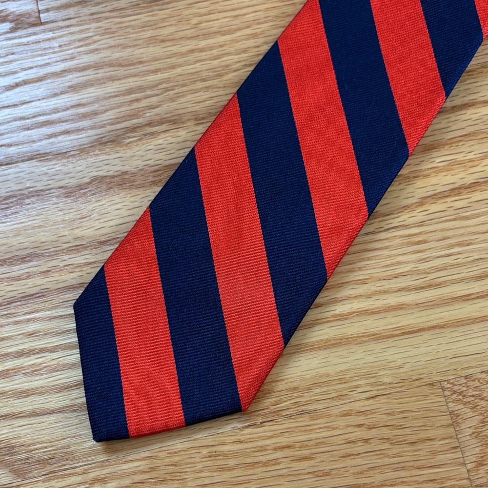 Striped Orange and Navy Men's Tie